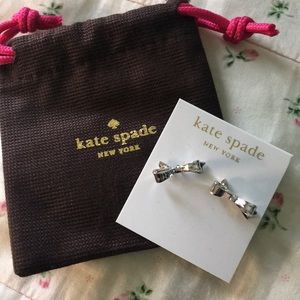 NWT Kate Spade Silver Bow Earrings